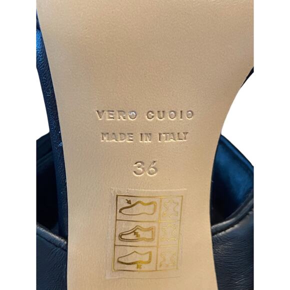 Gia Borghini X Pernille Teisbaek Perni Heel Sandals Square Toe Leather Velcro 36 - Picture 11 of 13